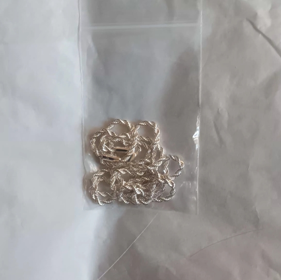 Sterling Silver Filled Rope Chain Necklace - Picture 8 of 8